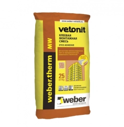Клеевая смесь Weber Vetonit Терм МВ для монтажа минеральной ваты 25 кг_1