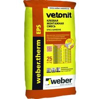 Клеевая смесь Weber Vetonit Терм ЕПС для монтажа пенополистирола 25 кг